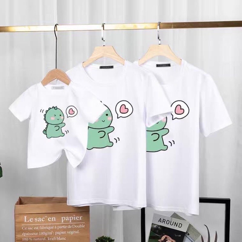 Áo gia đình khủng long đáng yêu .chất đẹp sale 25k/áo có áo size ngoại cỡ 4xl