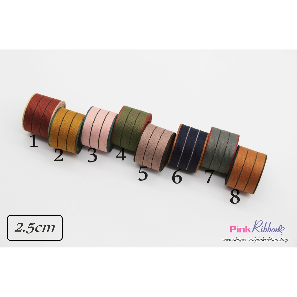Ruy băng kẻ đen cao cấp 25mm