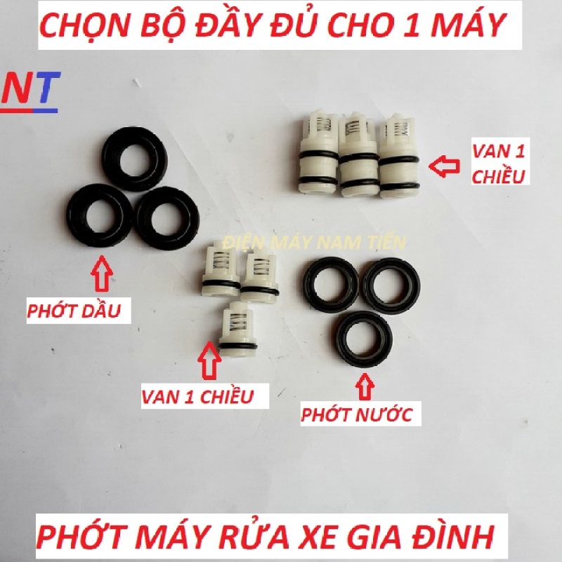 Phớt máy rửa xe mini Bộ phớt máy rửa xe mini Bộ phớt máy rửa xe áp lực cao bộ phớt máy rửa xe 12-18 bộ 12 phớt và van 1 chiều máy rửa xe mini máy rửa xe mini bộ đầu bơm máy rửa xe bộ bưởng máy rửa xe áp lực cao