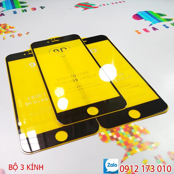 Bộ 3 kính cường lực iphone 6 / 6 plus / 7 / 8 plus full màn hình 9d / kính cường lực ip6s / ip7 / ip8 tràn màn hình - seashop fr