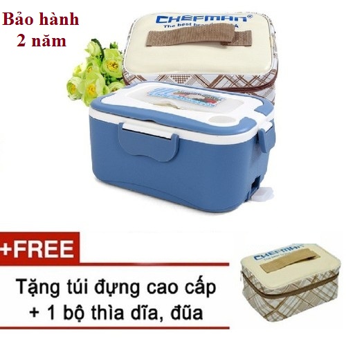 Hộp cơm hâm nóng Chefman CM-113i inox , hop dung com , hôp đựng cơm , hộp cơm cắm điện