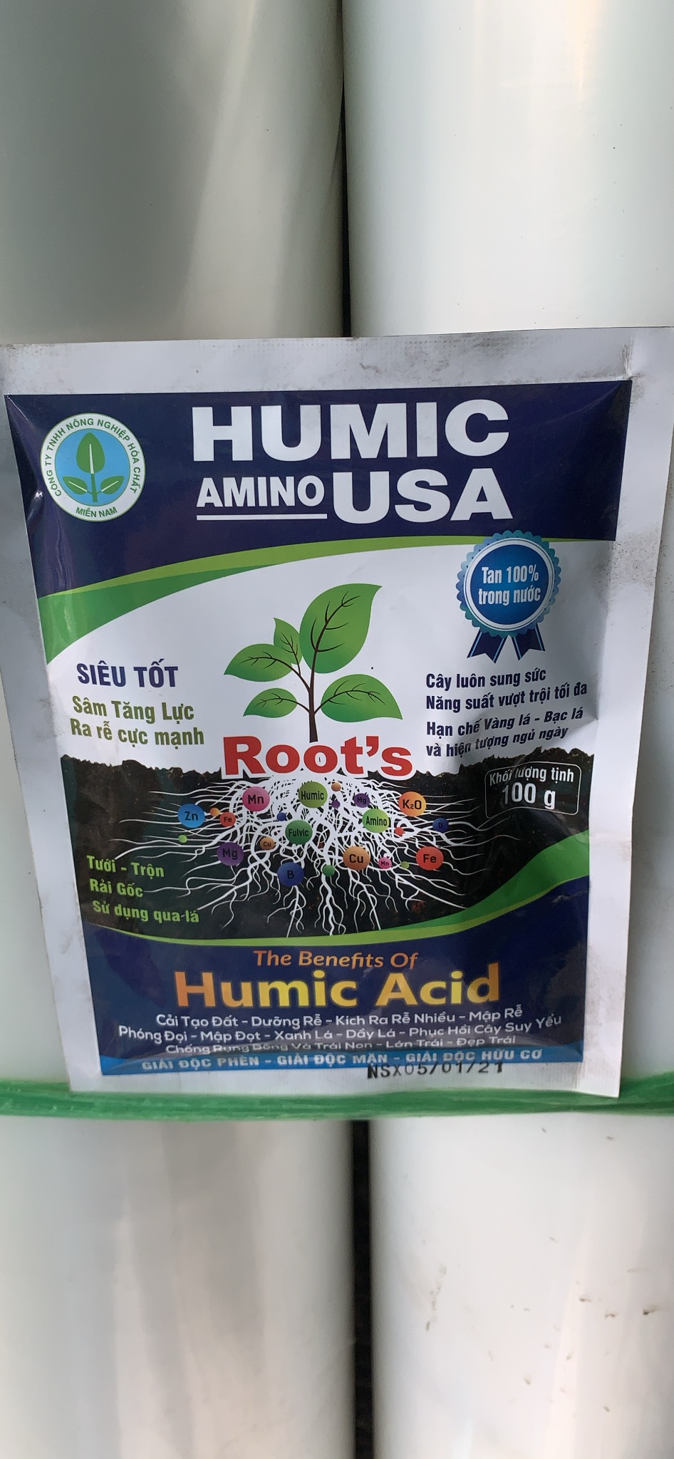 Phân bón humic acid amino gói 100gr