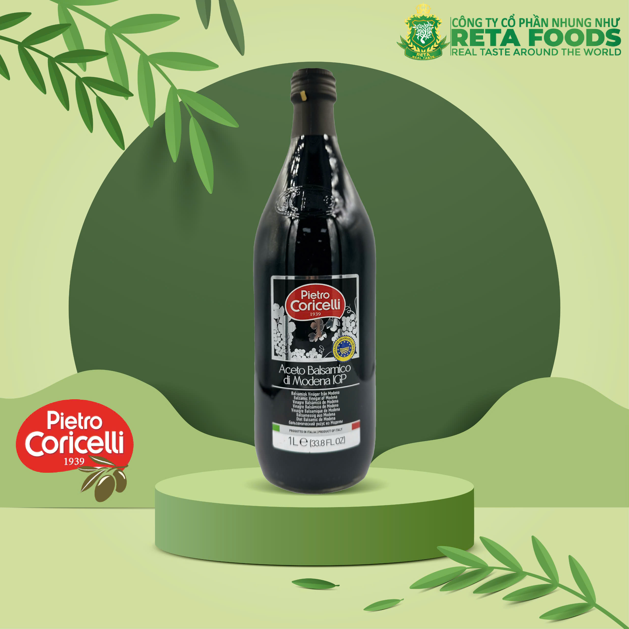 Fragrant/Black Grape Vinegar Pietro Coricelli Balsamico Vinegar of Modena 1L