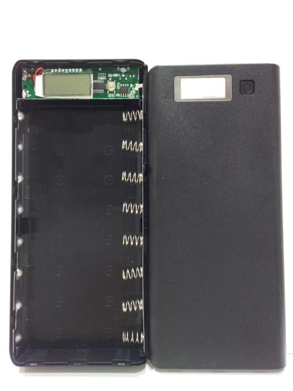 Box sạc dự phòng 8 cell dùng pin 18650 FTP có LCD hiển thị dòng sạc (Đen, chưa pin)