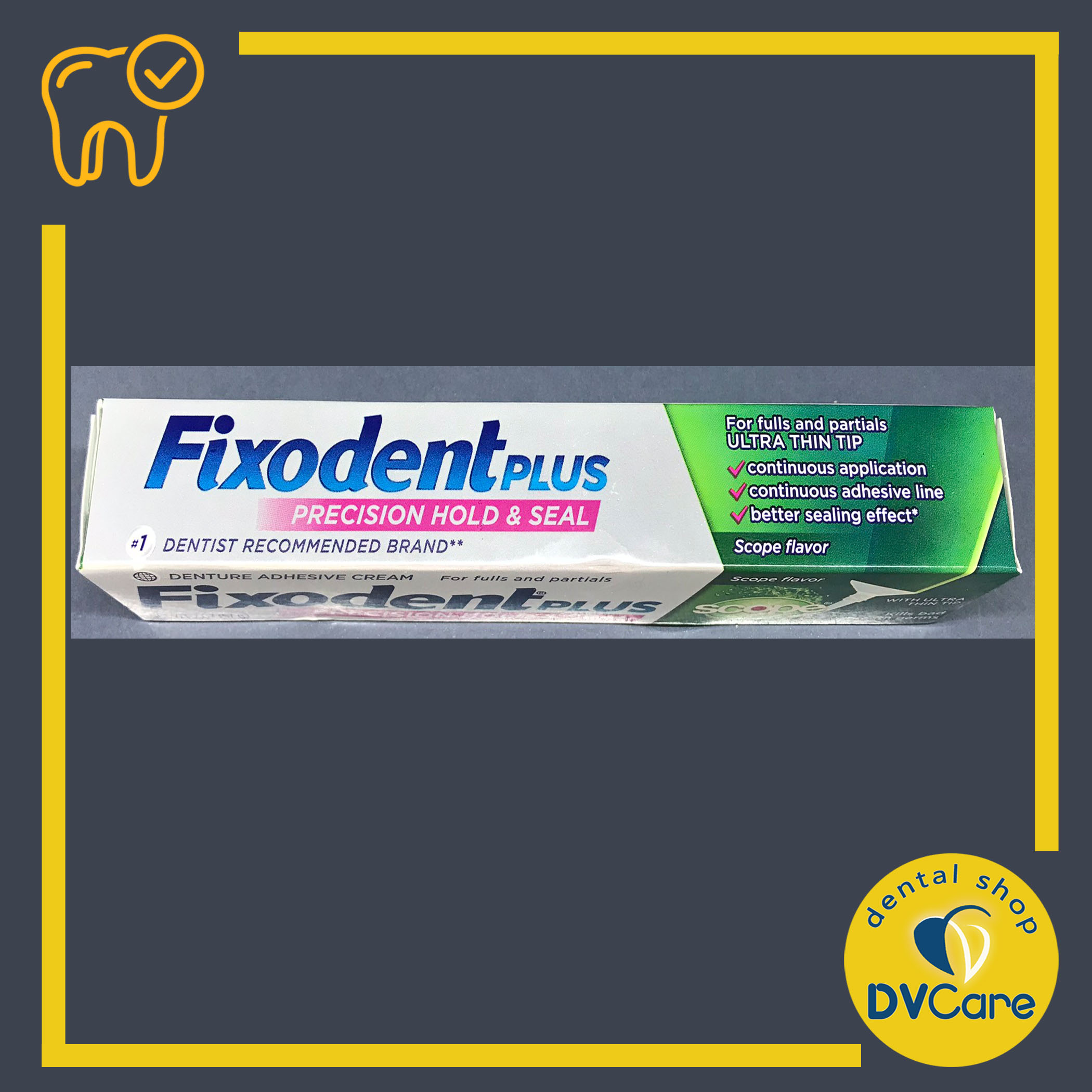 Keo dán hàm giả Fixodent Plus Scope US 57g [dvcareshop]