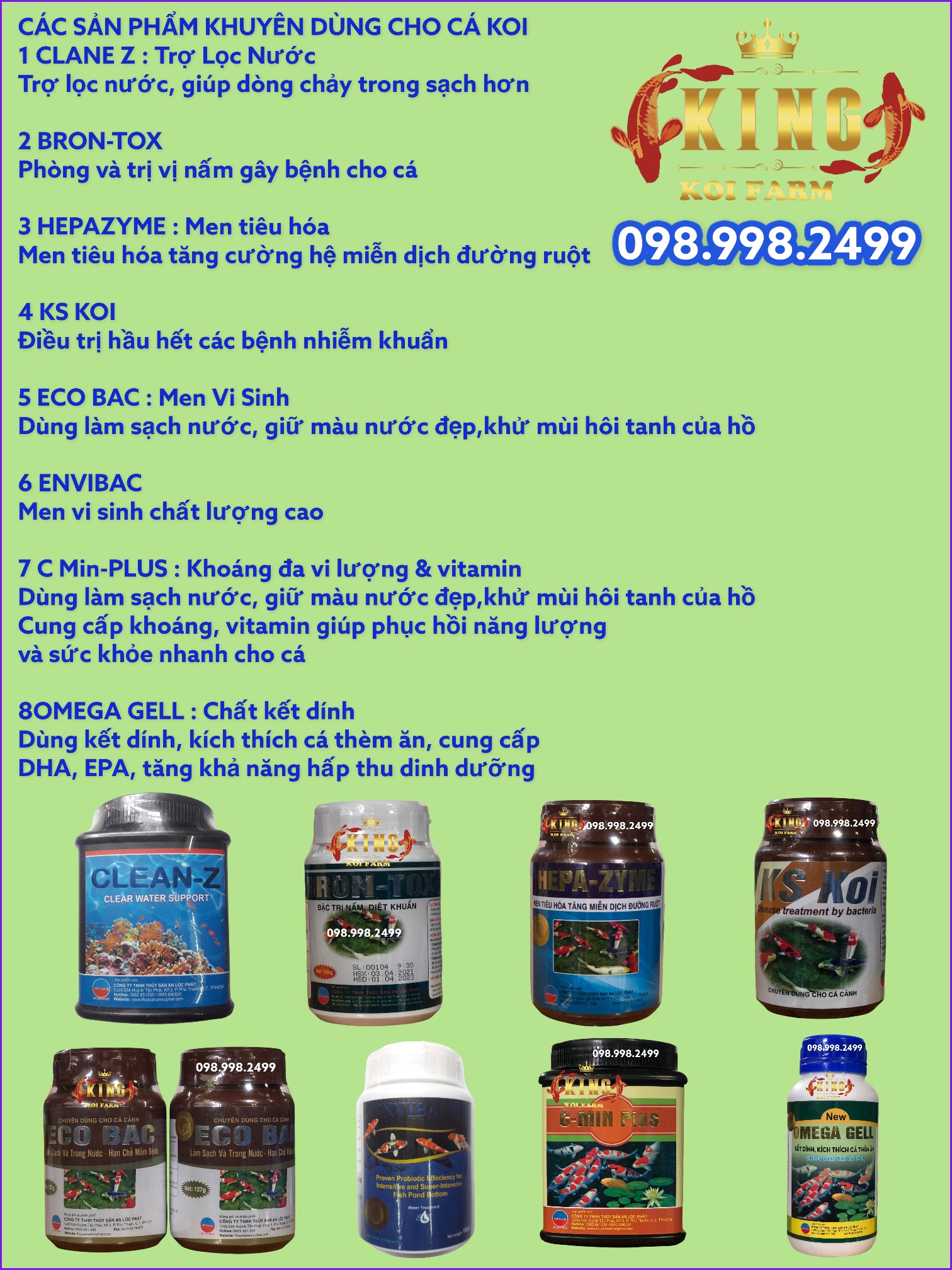 Men vi sinh hồ cá KOI ECO BAC Hủ 127g