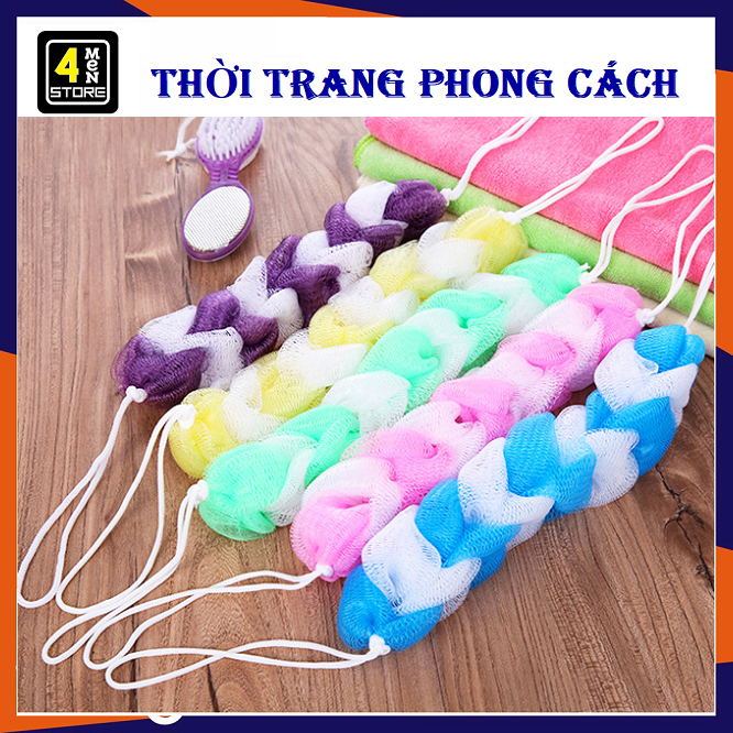 [HCM]⚡ Bông Tắm Chà Lưng (Nhiều Màu) - Bông Tắm Bằng Vải Lưới Dạng Dài ⚡