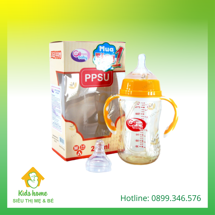 Bình sữa GB Baby PPSU có tay cầm (240ml)