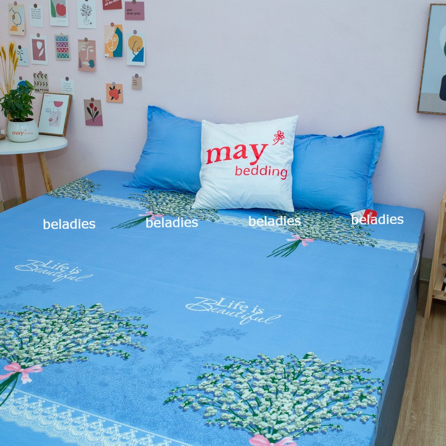 Bộ ga giường gồm 1 drap trải giường kèm 2 vỏ gối nằm nhiều mẫu đầy đủ kích thước Belady bedding