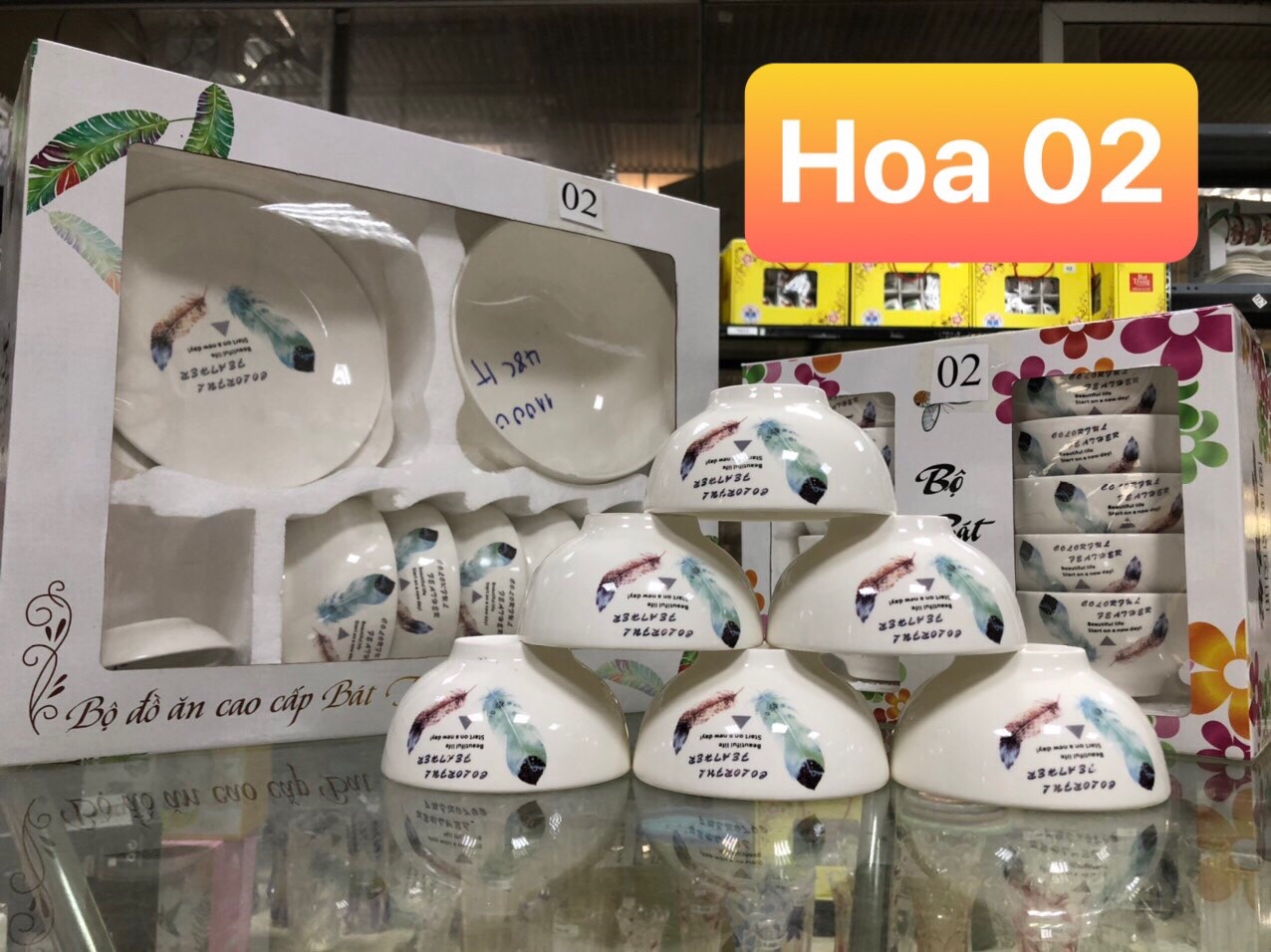 Bộ Đồ Ăn Cao Cấp 11 Món :Bát, Đĩa, Tô, Chén Gốm Sứ