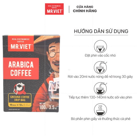 30 HỘP Cà phê phin giấy-  cà phê Arabica ( Arabica coffee -ground coffee drip bag)100gr