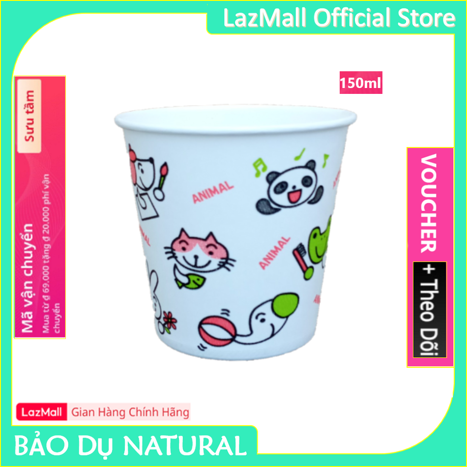 Combo 50 cốc giấy 5OZ 150ml - Màu Thú Cưng