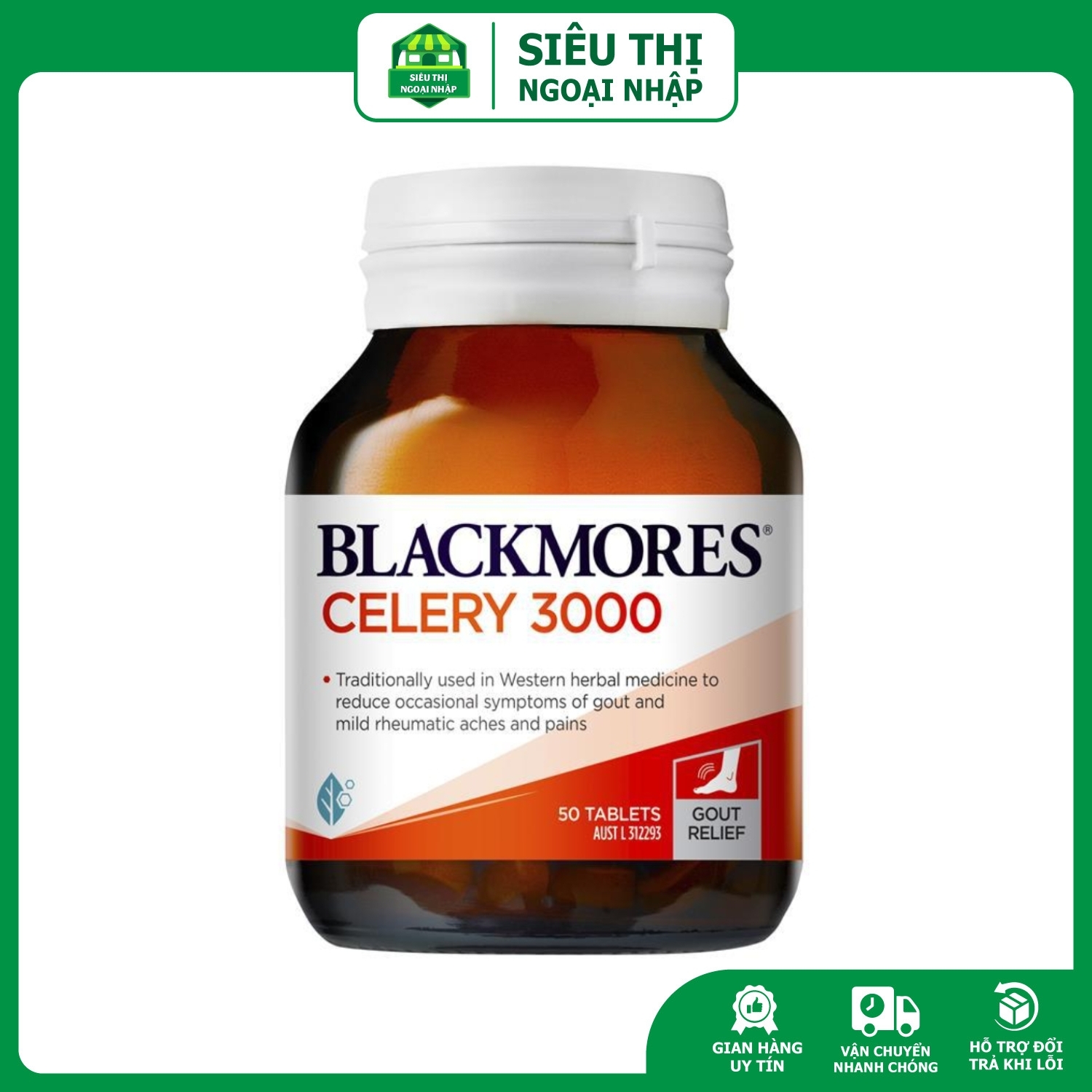 Date 8/25 Blackmores CELERY giảm gout 3000- viên 50