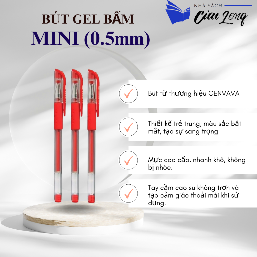 Bút Gel Mini Ngòi 0.5mm ( xanh, đỏ, tím, đen )