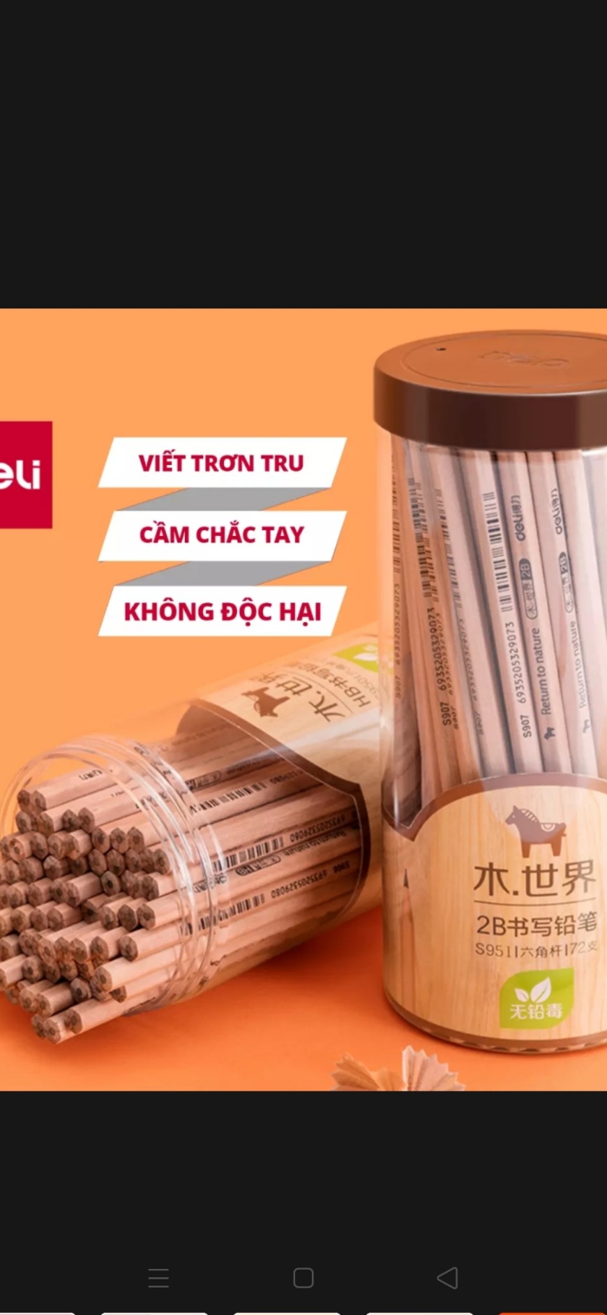 Bút chì lục giác 2B (Hộp 50 chiếc)
