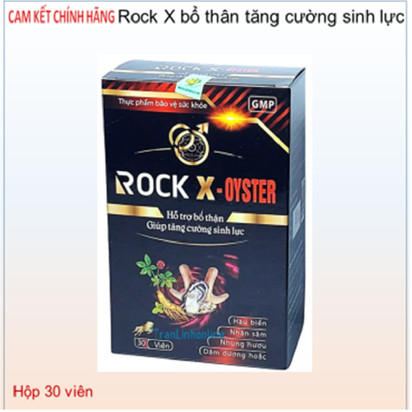 Viên uống Rock X Oyster Hỗ Trợ Bổ Thận, Giúp Tăng Cường Sinh Lực, Mạnh Gân Cốt, Thành phần thảo Dược, Tran linh online - Hộp 30