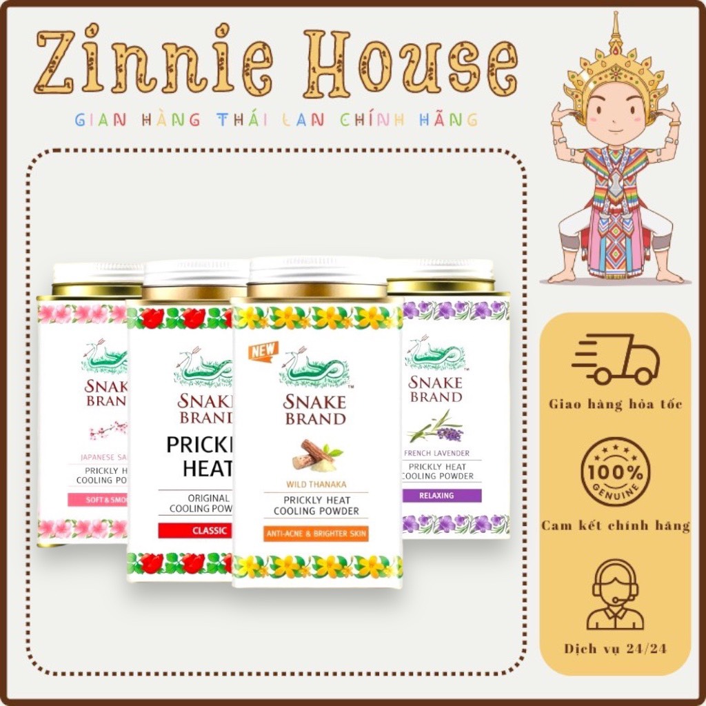 Phấn rôm lạnh snake brand prickly heat 140g thái lan