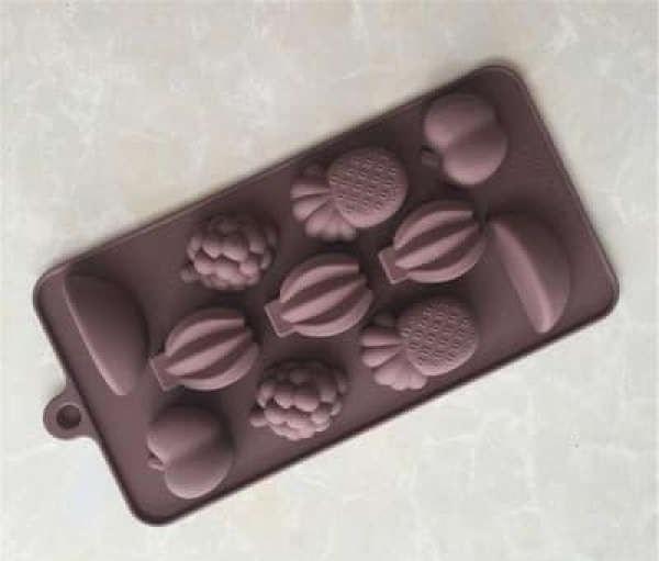KHUÔN SILICON DÙNG ĐỔ SOCOLA RAU CÂU HÌNH TRÁI CÂY