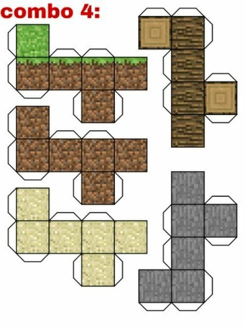 [HCM]5 Combo mô hình giấy block(khối) Minecraft