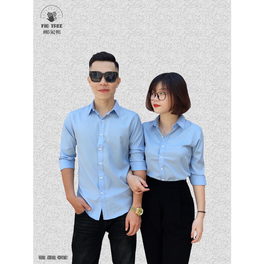 Áo gia đình FIG TREE màu xanh biển nhạt ( hàng đủ size, kèm cận cảnh)