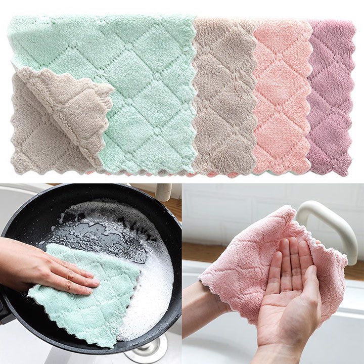 Set of 10 PCs handmade wipes. zicnzac 2-sided multifunctional kitchen dishwashing cloth super absorbent