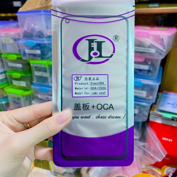 Kính ép oca xiaomi redmi note 9