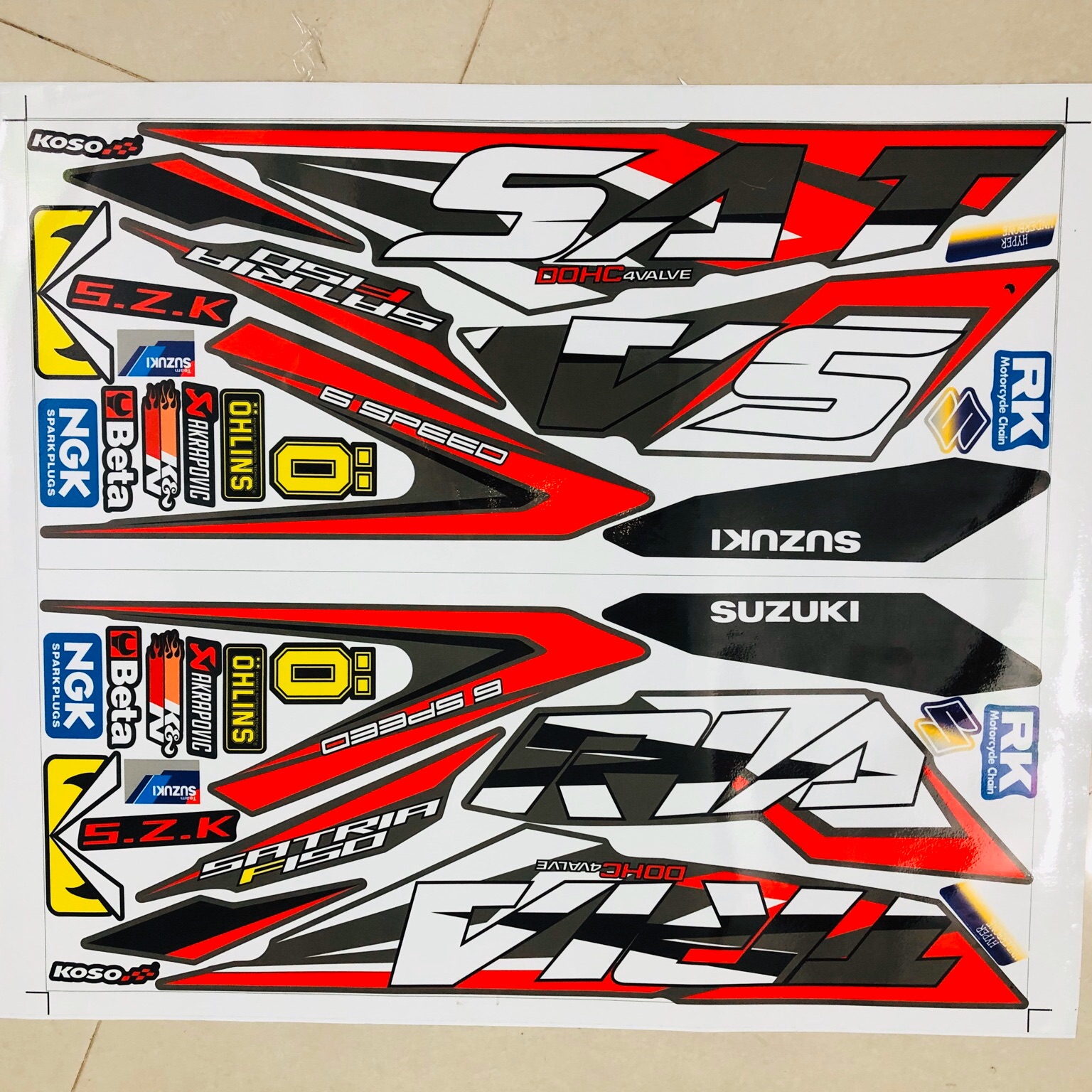 Tem rời Satria Fi đỏ đen