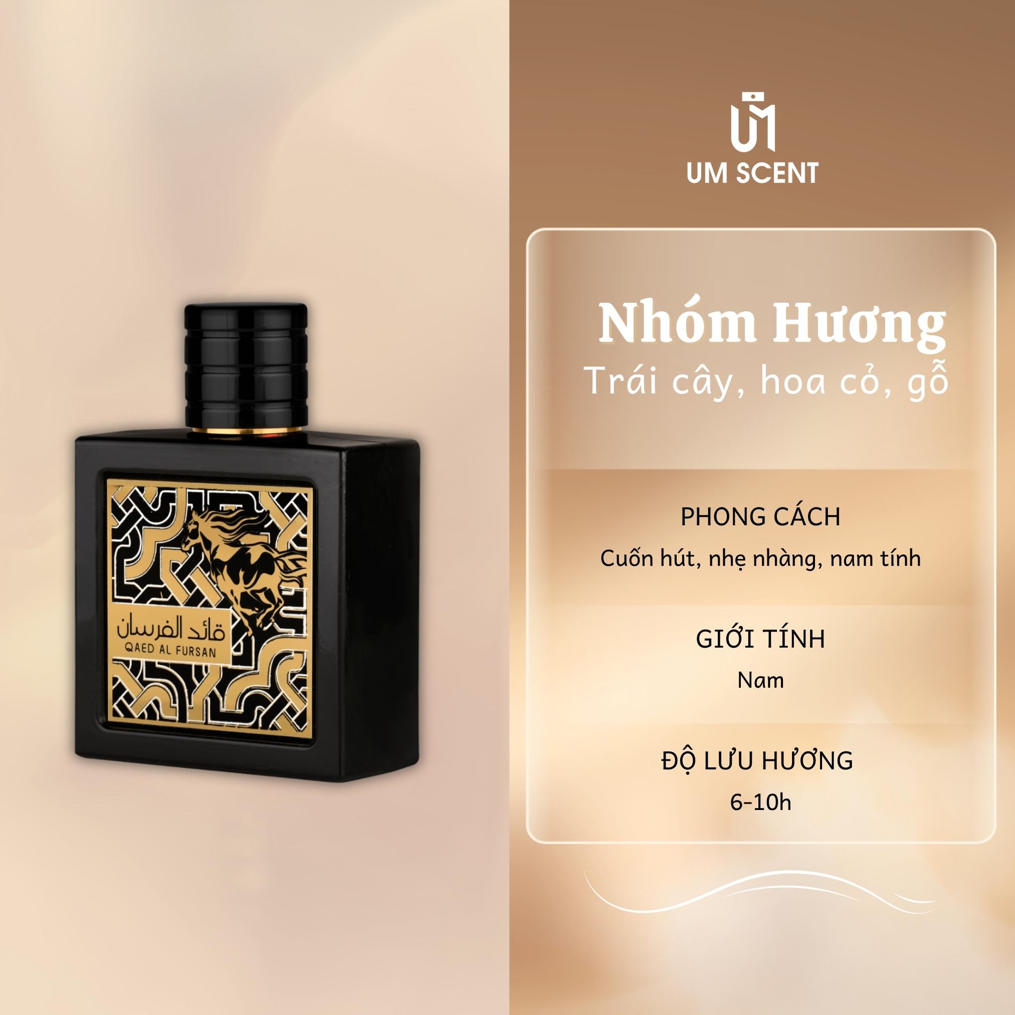 Nước Hoa Qaed Al Fursan (Black) 90ml & 10ml