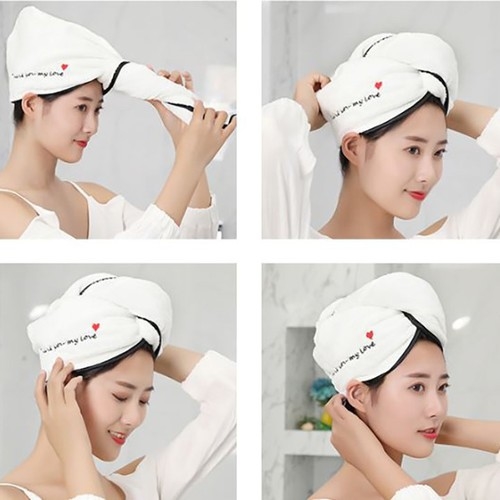 Khăn Quấn Ủ Nhanh Khô Tóc Smile