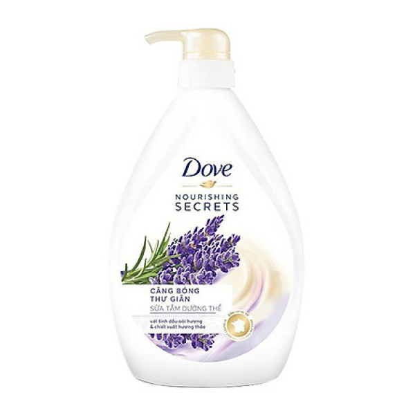 Sữa tắm dưỡng thể Dove Căng bóng thư giãn Lavender (Tím) 530g cao cấp