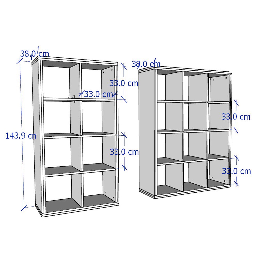 Kệ Sách Gồm 2 Kệ 4 Tầng Hiện Đại Yapi -601
