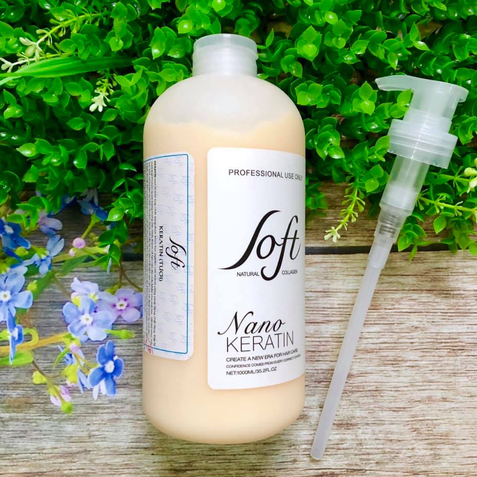 Keratin tươi nano tươi phủ lụa phục hồi tóc hư nát bóng mềm mượt  SOFT 1000ml