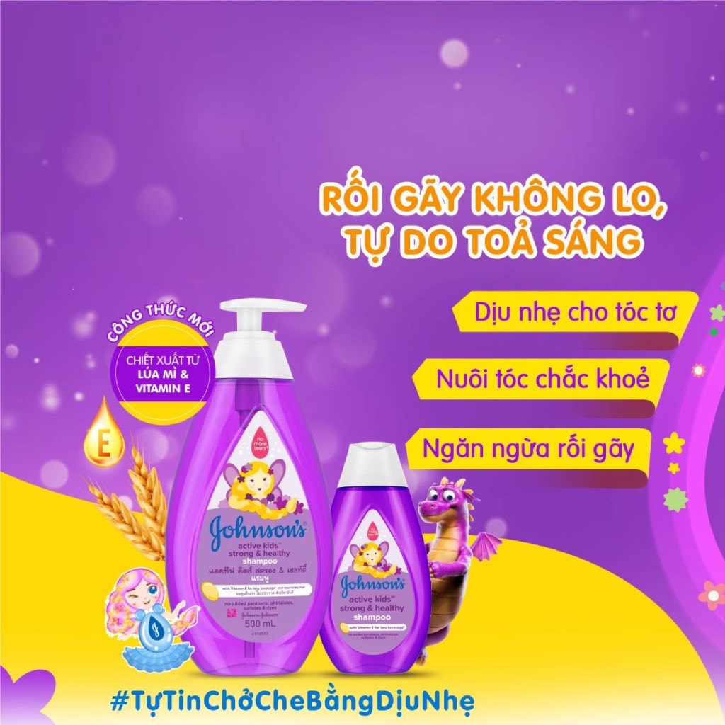 [CHÍNH HÃNG] Dầu gội óng mượt cho bé gái Johnson's 500ML