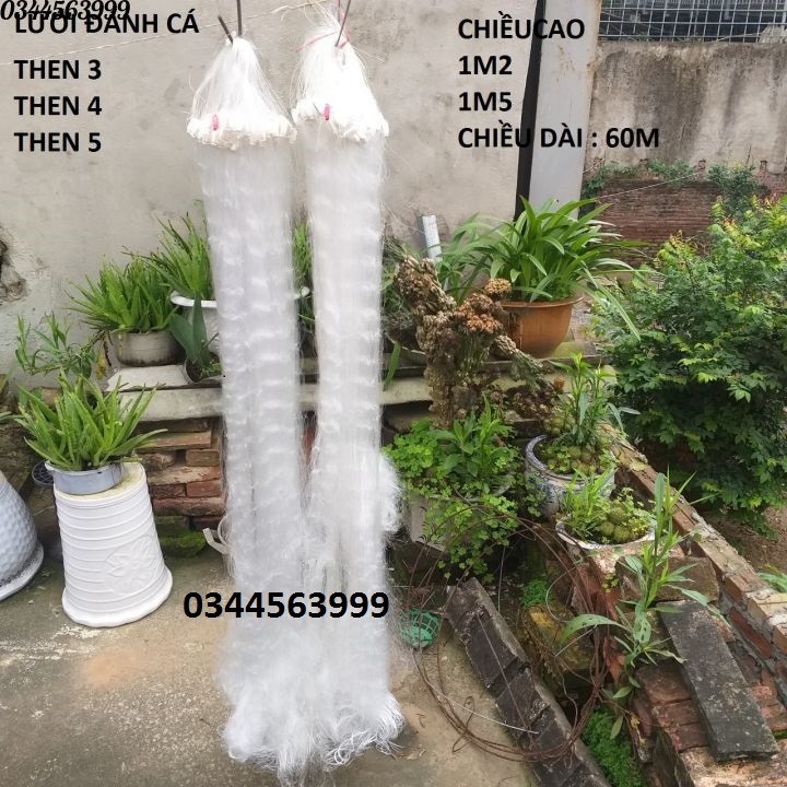 Lưới Đánh Cá , Đánh cá từ 3 lạng đến 5kg cao 1m2 và 1m5 dài 60m