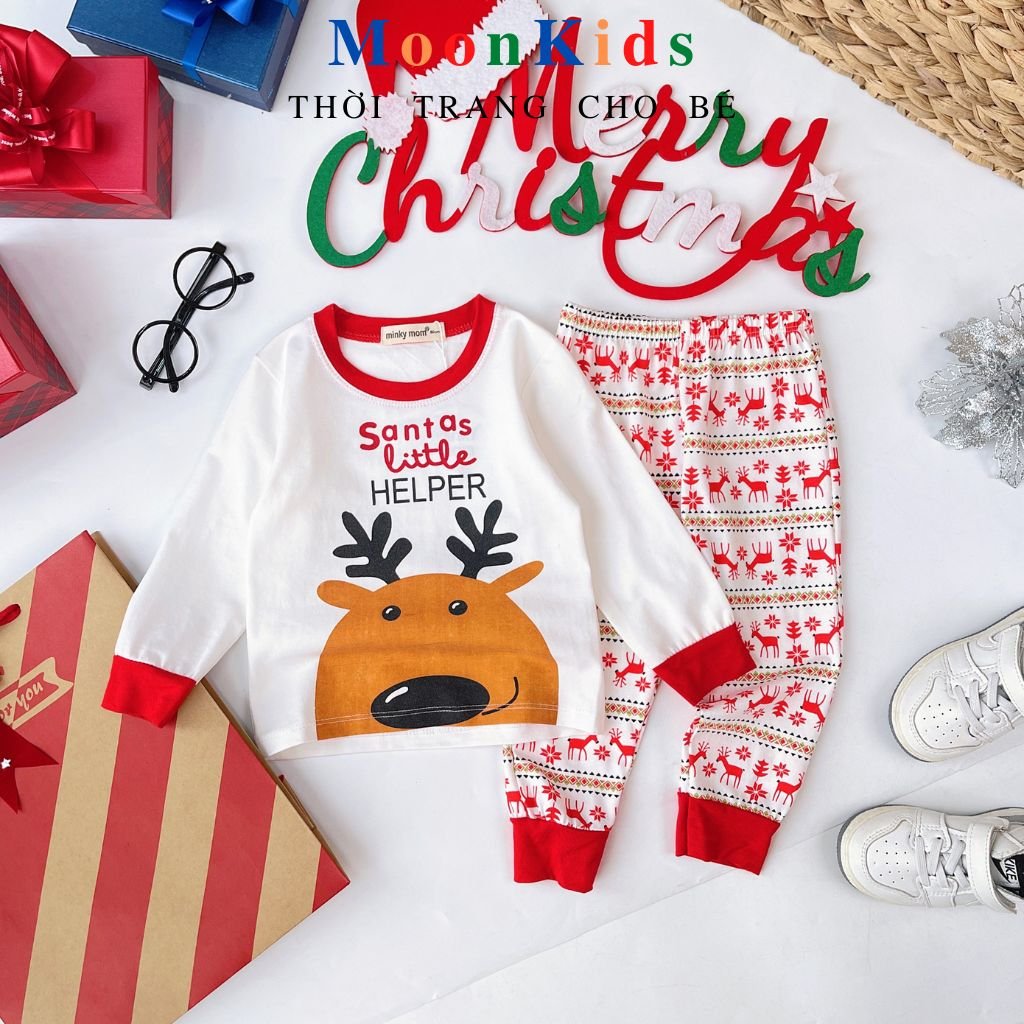 Bộ Noel Cho Bé,Bộ Đồ Noel Cho Bé,Bộ Giáng Sinh Cho Bé Gái,Bộ Quần Áo Noel MinkyMom,Bộ Tuần Lộc Cho Bé Trai,Bộ đồ đón giáng sinh cho bé gái, bộ quần áo ông già noel cho bé, bộ đồ mặc noel cho bé trai