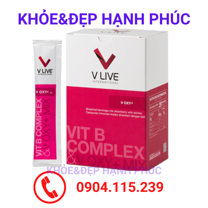 V-Oxy - Bộ 3 thực phẩm dinh dưỡng tế bào Vlive - 28 gói/hộp