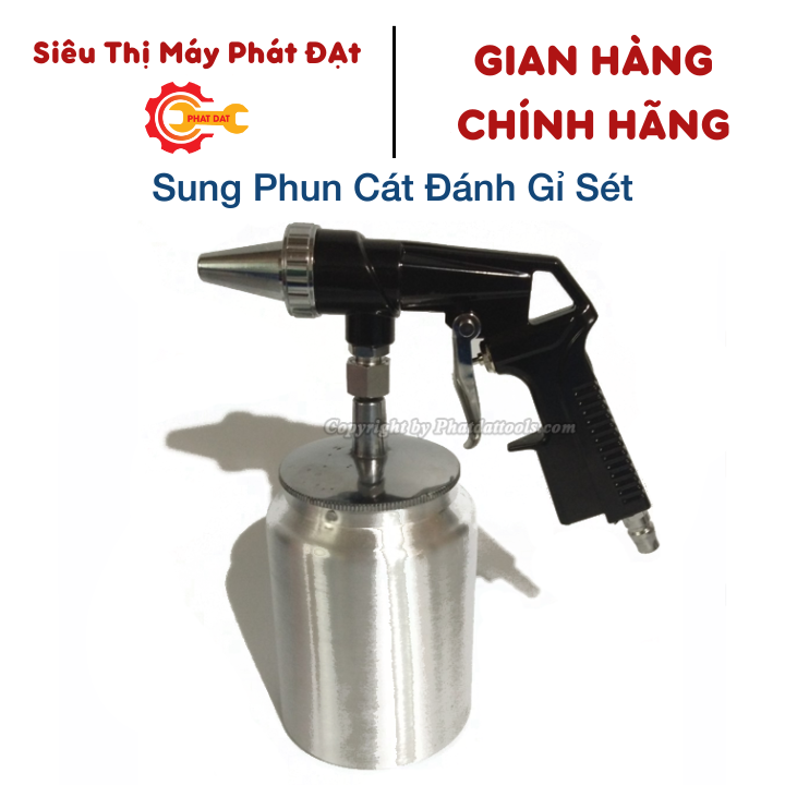 Sung phun cát có bình chứa inox 1000ml - sung phun cát cầm tay