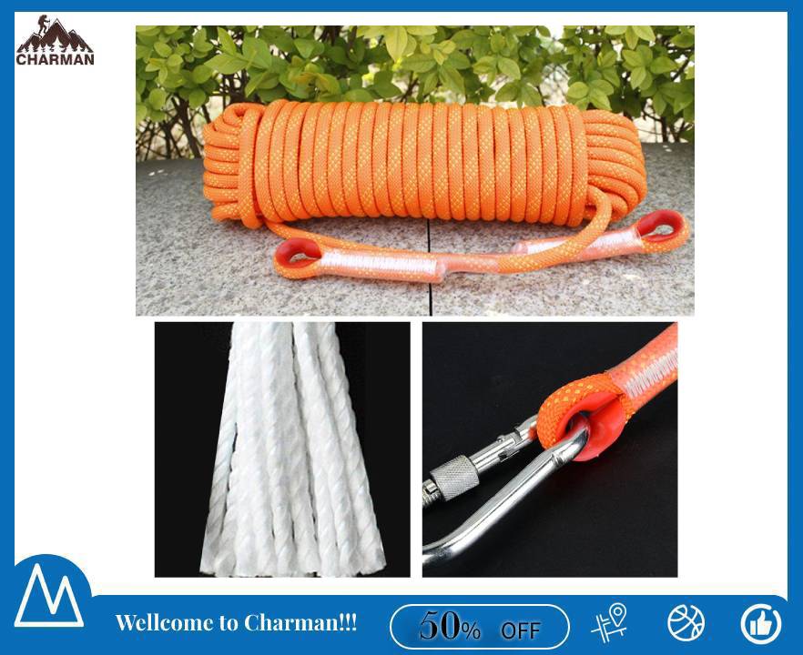 Outdoor Rock Climbing Escape Rope 10mm Diameter Safety Survival Cord