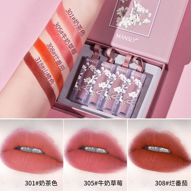 SET SON LÌ MANSLY MÀU HỒNG - SET 4 CÂY