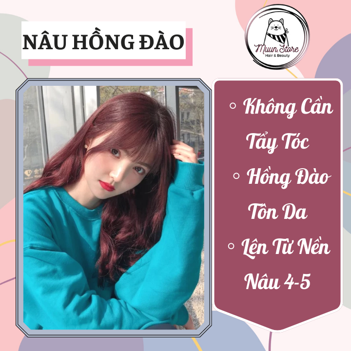 Thuốc Nhuộm Tóc Màu Nâu Hồng Đào (Tặng Kèm Oxy + Chụp Tóc + Bao Tay)