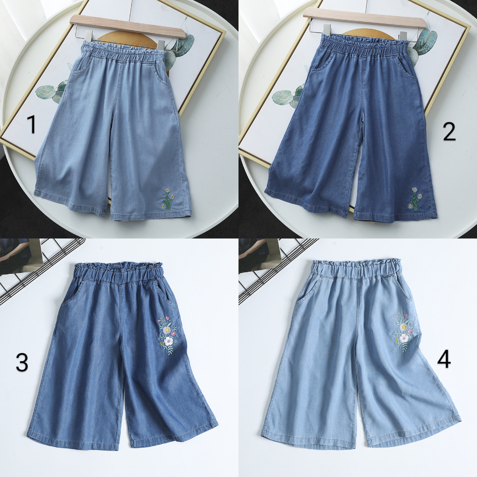 (VỪA VỀ) QUẦN LỬNG ỐNG RỘNG VẢI BÒ GIẤY CHO BÉ GÁI SIZE ĐẠI 23-47kg