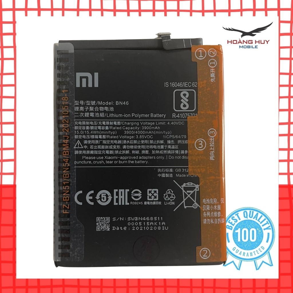Pin xiaomi redmi 7,redmi note 8 bn46 dung lương 4000mah hàng zin nhập khẩu bảo hành 6 tháng 1 đổi 1