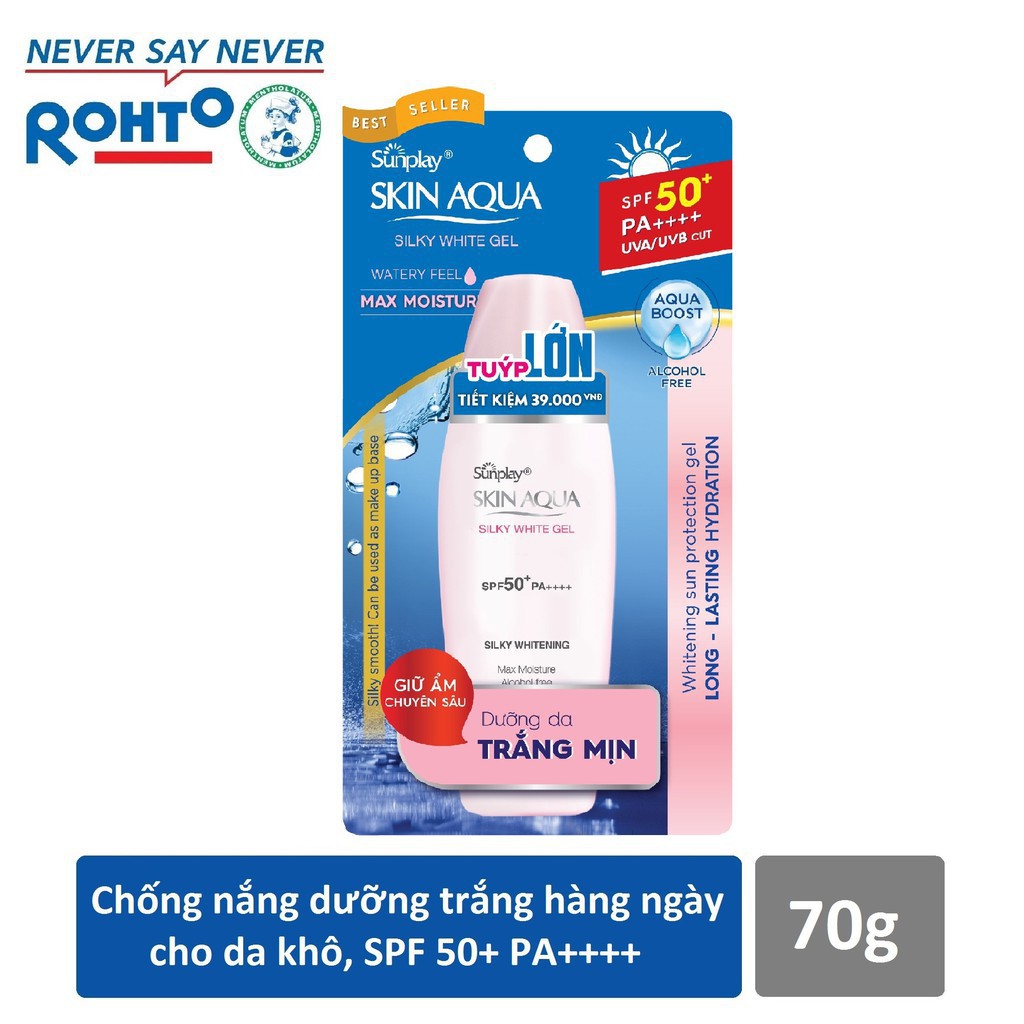 [HCM]Gel chống nắng dưỡng da trắng mượt Sunplay Skin Aqua Silky White Gel spf 50+ pa++++-30g sản phẩm đa dạng chất lượng tốt đảm bảo an toàn sức khỏe người dùng vui lòng inbox để shop tư vấn thêm