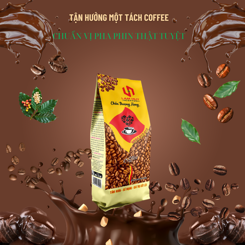(1Kg) cà phê Lam Huy pha phin ngon đặc biệt uống bao ghiền