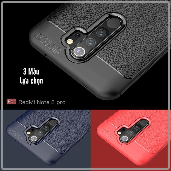 Ốp lưng cho Xiaomi Redmi Note 8 Pro Giả da chống sốc Auto Focus