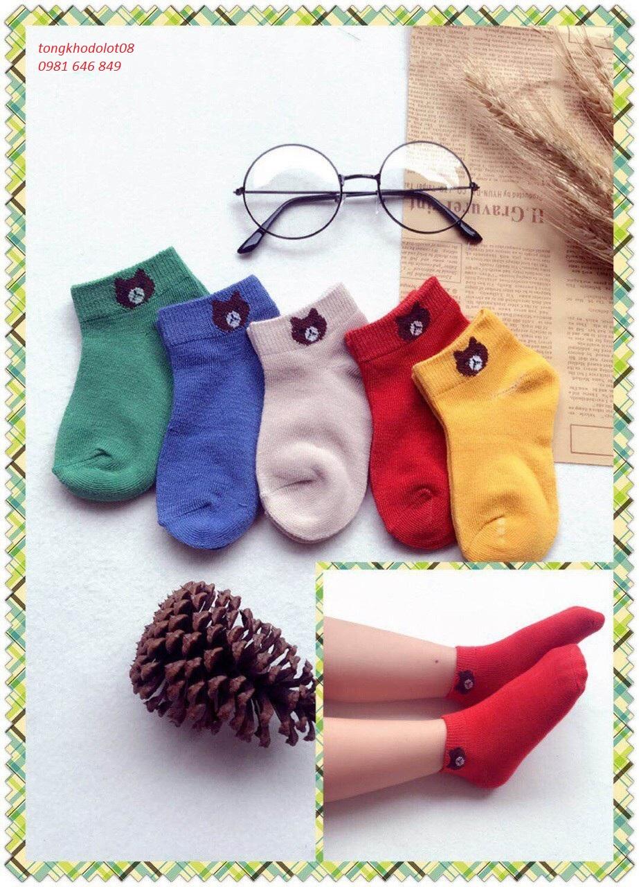 (BÁN SỈ) 10 đôi tất gấu cho bé 1-6 tuổi