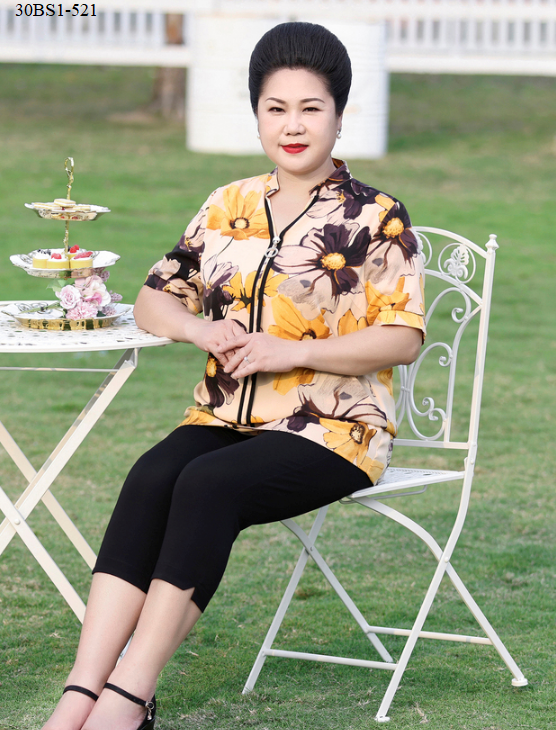 Áo kiểu hoa trung niên bigsize -BS1-521