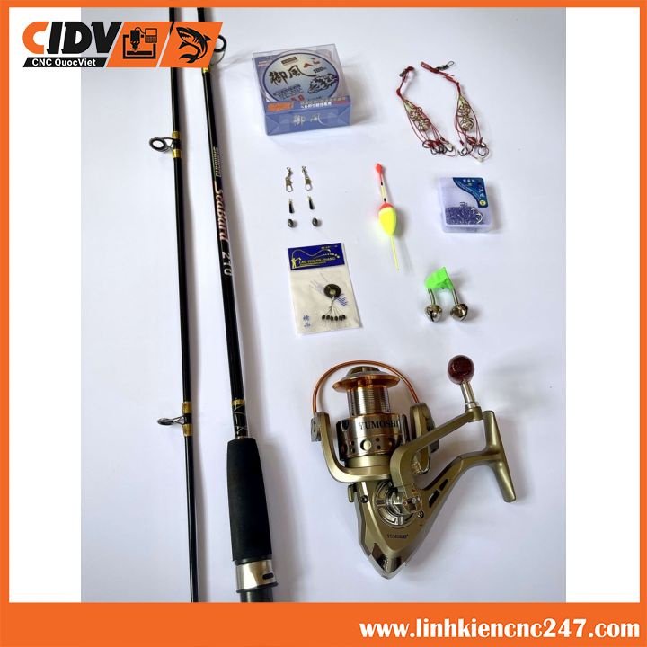 Bộ cần câu máy 2m7 ,máy yumoshi lc 7000 kèm trọn bộ phụ kiện