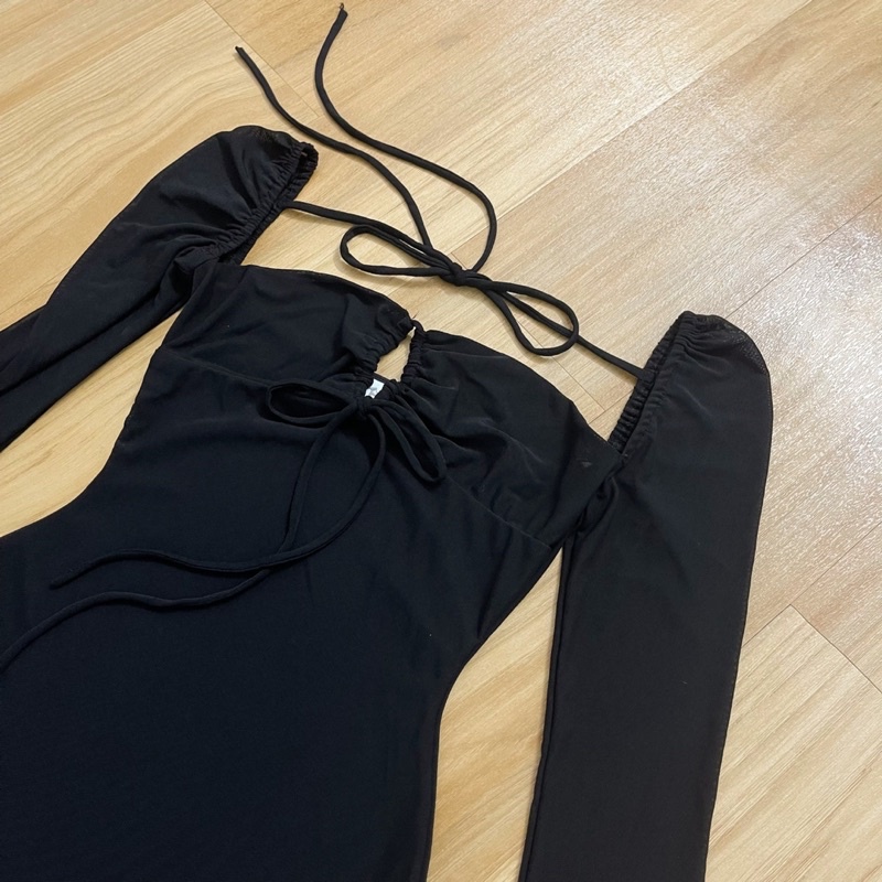 Đầm Body Thun Mesh Tay Dài Tôn Dáng