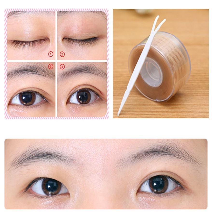 [HCM][Có kem sẵn] Dán kích mí cuộn 600 miếng ( 2 màu 4 loại ) - kích mí vân lưới